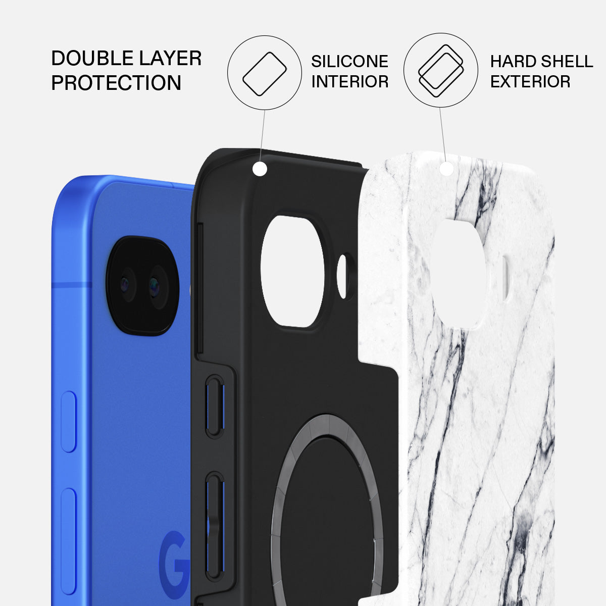 Satin White - Marble Google Pixel 10a Case