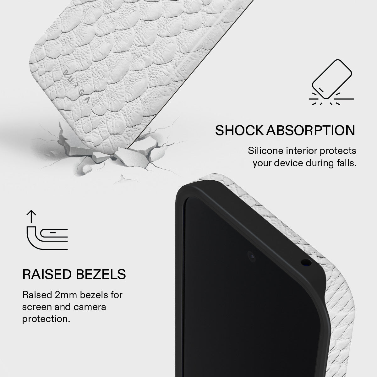 Glacial Desert - White Snakeskin Google Pixel 10a Case